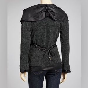 Pretty Angel | Black Linen-Blend Sidetail Jacket Size L